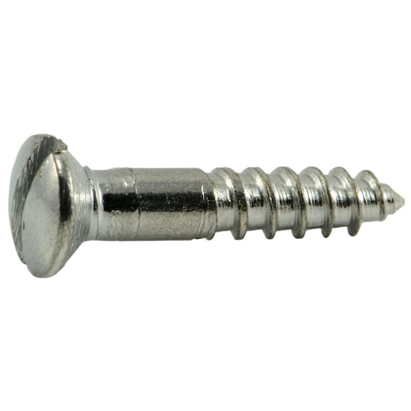 Midwest Fastener Wood Screw, #6, 3/4 in, Chrome Steel Oval Head Slotted Drive, 60 PK 62196 - main